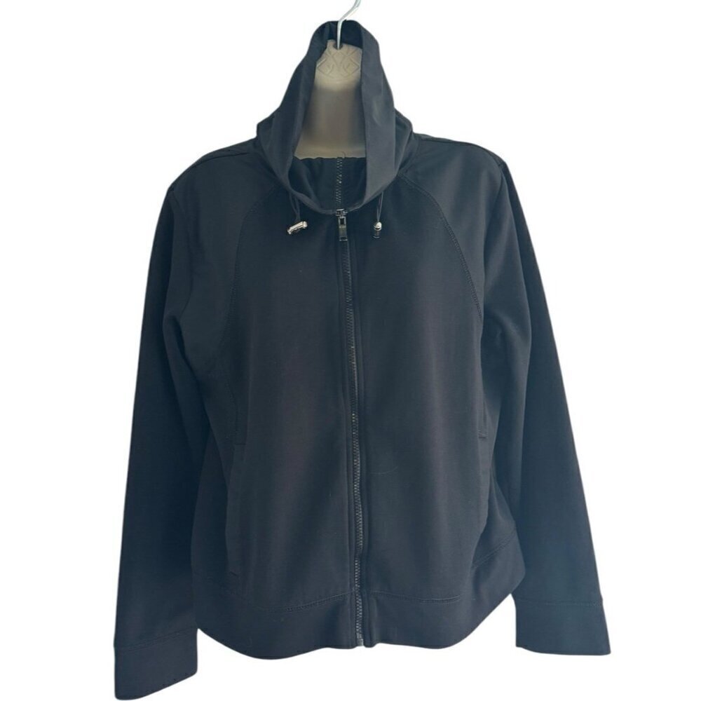 L-RL Lauren Ralph Lauren Active Women’s Sz L Black Full Zip Jacket Toggle Neck